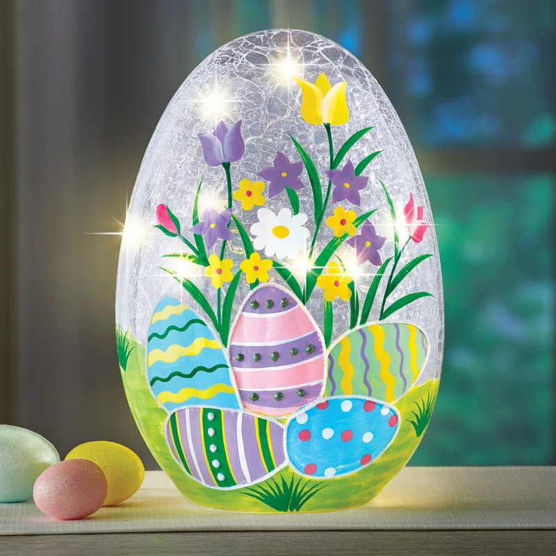 Crackled Glass Egg Table Decoration | Wayfair North America
