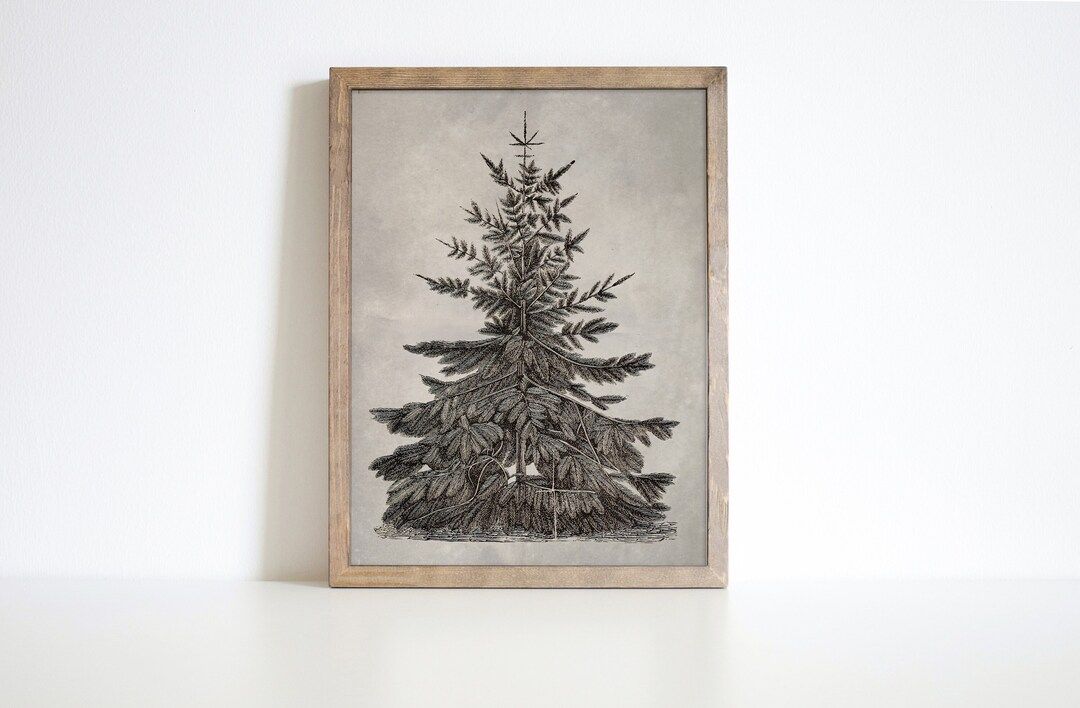 Vintage Nordic Christmas Tree Print  Printable Digital - Etsy | Etsy (US)