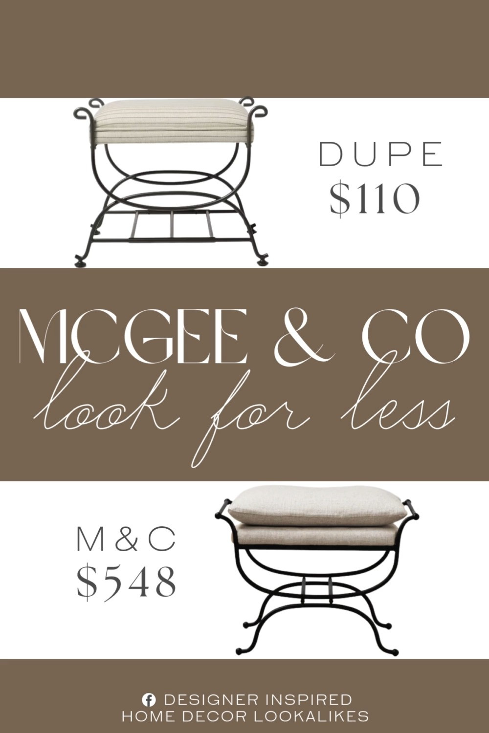 Inspired by McGee & Co Stool. Mid-Century Modern Stool. Metal Accent Stool. Stylish Footrest. Mid-Century Modern Footrest. Elegant Metal Stool. Modern Upholstered Footrest. Soft Upholstered Stool. Modern Accent Stool.      

Home more affordable option find copy cat similar look for less budget friendly affordable cheap cheaper beautiful pretty. Clearance sale coupon code discount code promo code luxury lookalike look a like Inspo inspiration inspired by idea ideas Love like these? I share multiple every day in my FB group.
#mcgeeandcoinspired #stool #upholsteredstool #modernstool #stylishottoman #accentstool #furniturefinds #ottomaninspo #homedecorfinds  

 #LTKHome