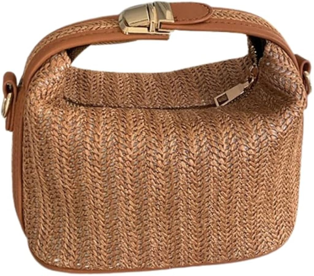 Straw Purse Handbag Top Handle Clutch Bag Woven Bag Mini Crossbody Bags for Women Summer Beach Va... | Amazon (US)