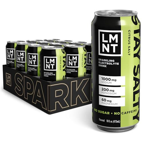 LMNT Sparkling Electrolyte Drink - Citrus Salt | 12-Count | Amazon (US)