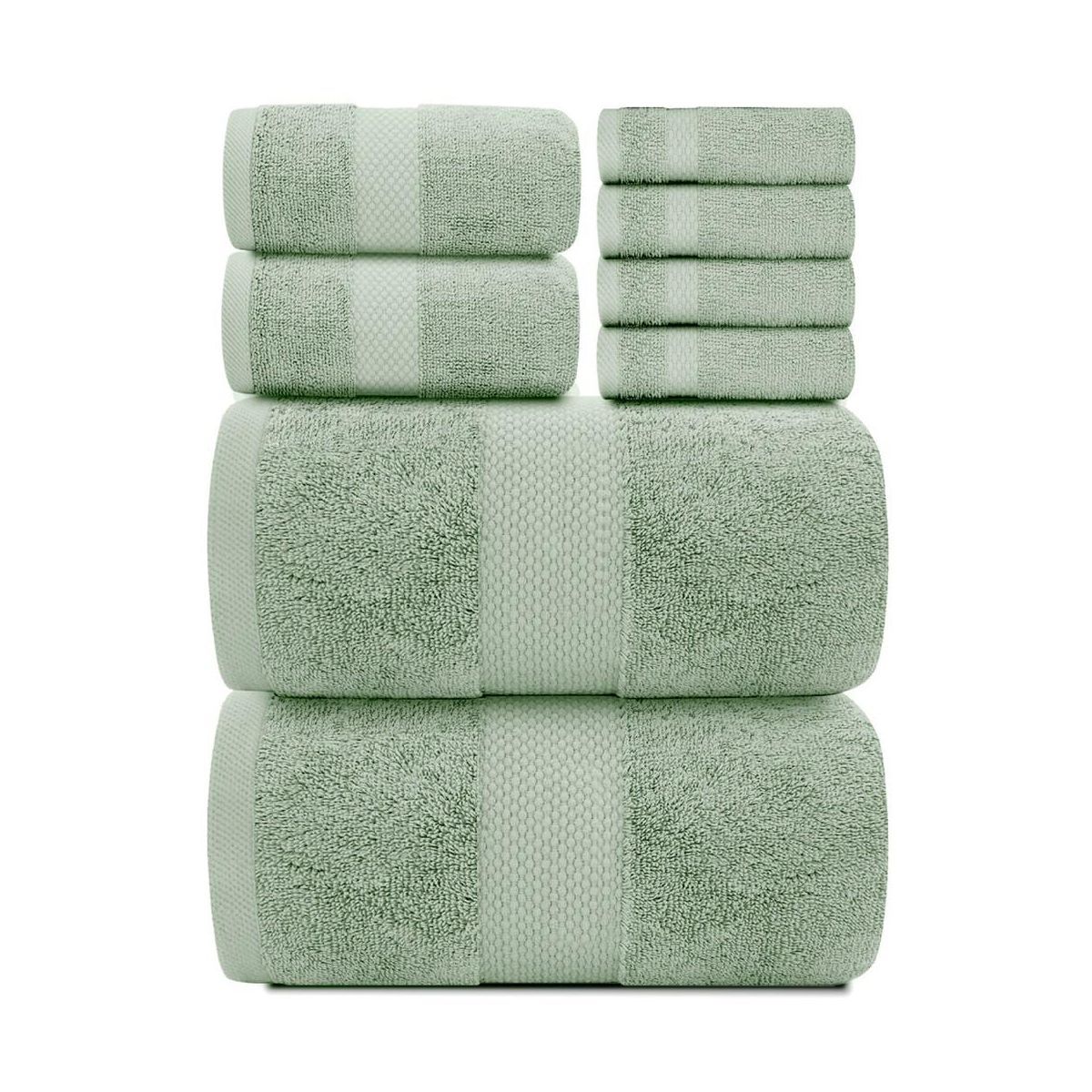 White Classic Luxury 100% Cotton 8 Piece Towel Set - 4x Washcloths, 2x Hand, and 2x Bath Towels | Target