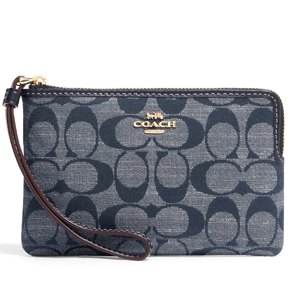 Coach Women's Small Corner Zip Wristlet In Signature Chambray (Denim Multi) | Walmart (US)