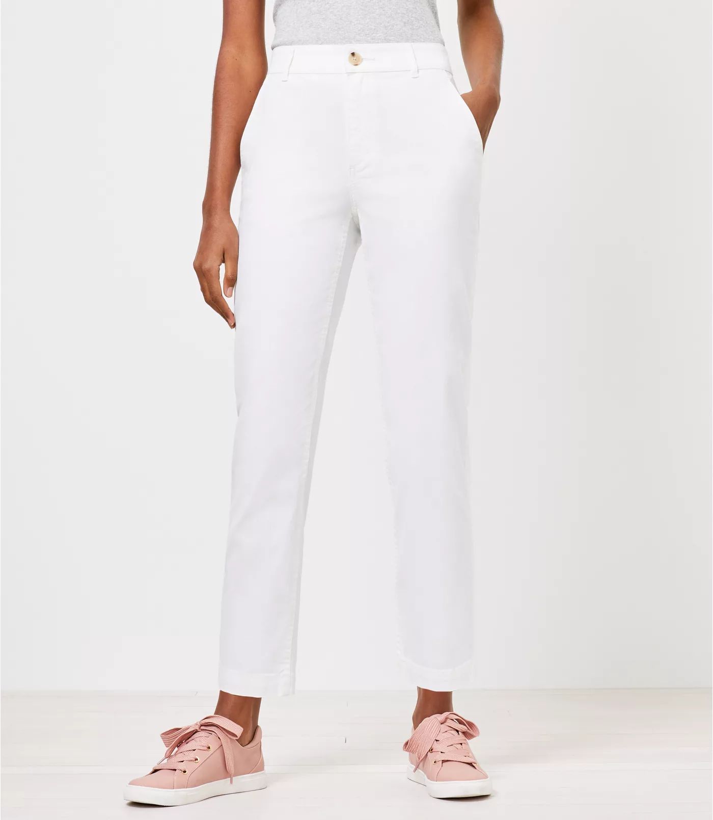 Petite Perfect Straight Pants in Washed Twill | LOFT