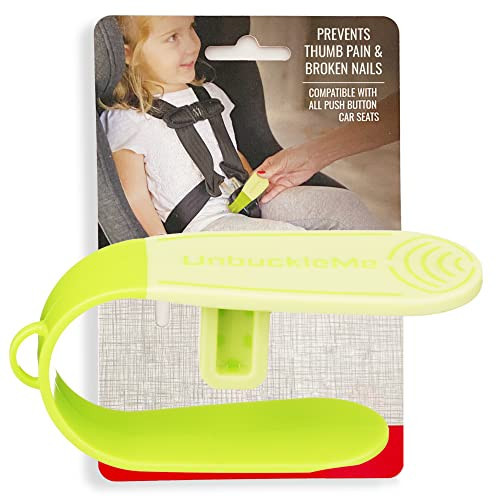 UnbuckleMe Car Seat Buckle Release Tool - Easy Opener Aid for Arthritis, Long Nails, Older Kids - Button pusher for infant, toddler, convertible 5 pt harness car seats - As Seen on Shark Tank (Lime) | Amazon (US)