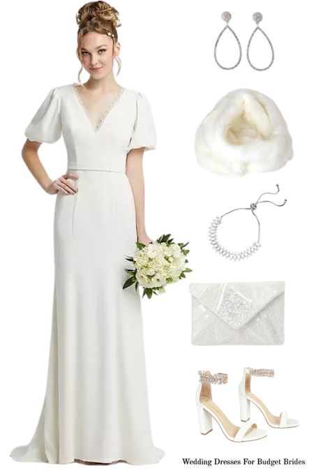 Affordable wedding day look for the bride to be.

Envelope clutch. White outfit. Bride to be accessories. Formal gowns. Formal wear. White chunky heels. Fall wedding. White maxi dress. Wedding dresses. Bridal accessories. Wedding outfit ideas. Rehearsal dinner dress. Bridal gowns. Satin dress. 

#LTKSeasonal #LTKwedding #LTKstyletip