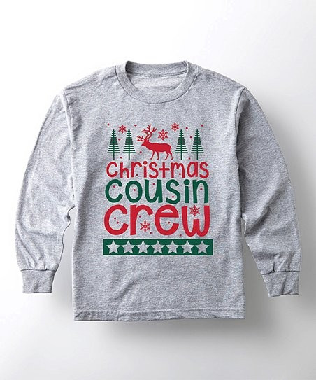 Athletic Heather 'Christmas Cousin Crew' Long-Sleeve Tee - Toddler & Kids | Zulily