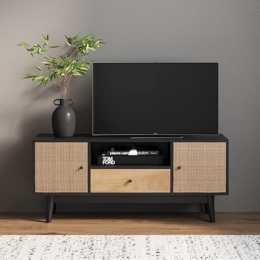 Nathan James Bonnie Modern TV Stand Entertainment Cabinet, Console with a Natural Wood Finish wit... | Amazon (US)