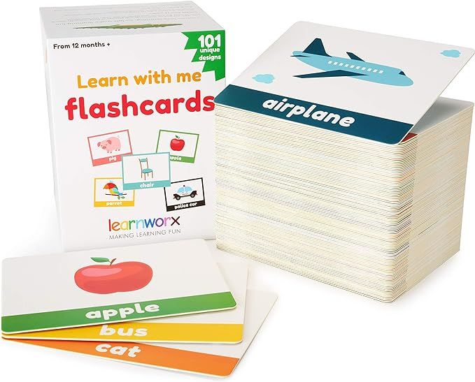 Amazon.com: LearnWorx Toddler Flash Cards - 101 Baby Flash Cards - 202 Sides - Learn Objects, Num... | Amazon (US)