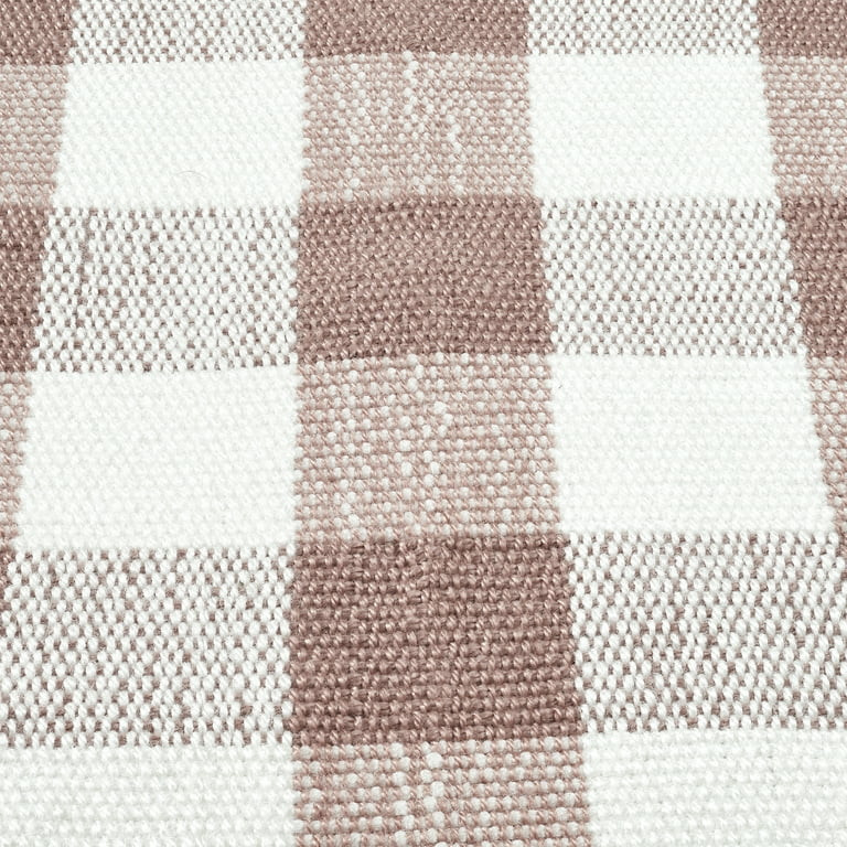 Gingham Fringe Valentine's Day Indoor/Outdoor Layering Rug, Pink and White, 24" x 38", by My Texa... | Walmart (US)