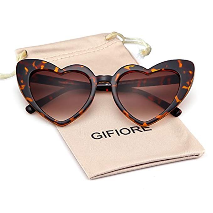 Clout Goggle Heart Sunglasses Vintage Cat Eye Mod Style Retro Kurt Cobain Glasses | Amazon (US)