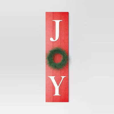 10" x 40" 'Joy' Leaner Wall Sign Panel Red - Threshold™ | Target