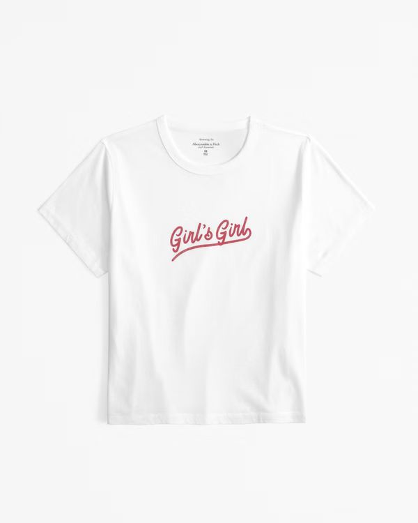 Women's Short-Sleeve Girl's Girl Graphic Skimming Tee | Women's | Abercrombie.com | Abercrombie & Fitch (US)