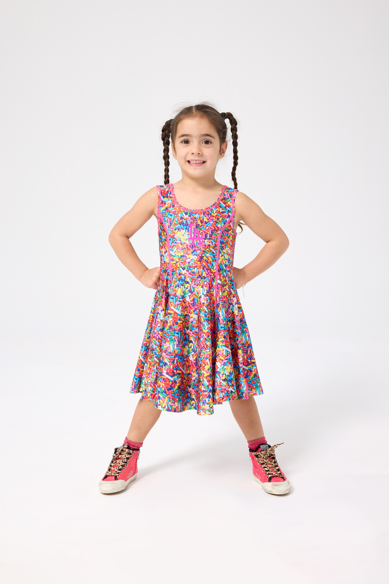 Dodgers Girls Skater Dress in Rainbow Sprinkles | Terez
