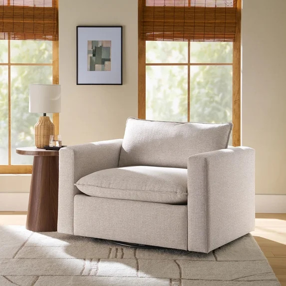 Better Homes and Gardens Weston Cloud Swivel Accent Chair, Wheat | Walmart (US)