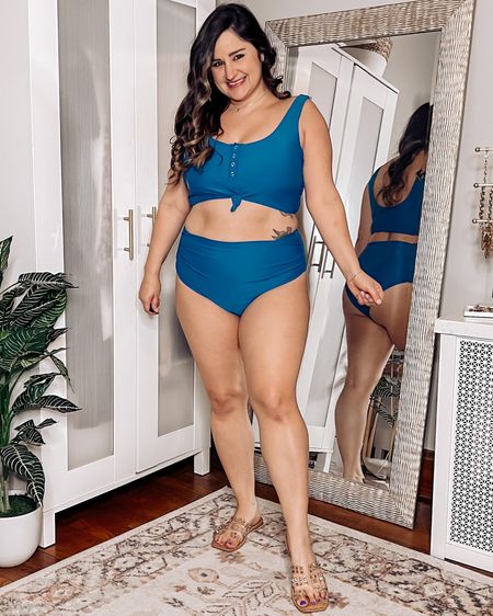 Wearing an XXL in this blue high waisted bikini! Has great coverage and comes in lots of colors! 

Amazon find, swimsuit 

#LTKswim #LTKFind #LTKcurves