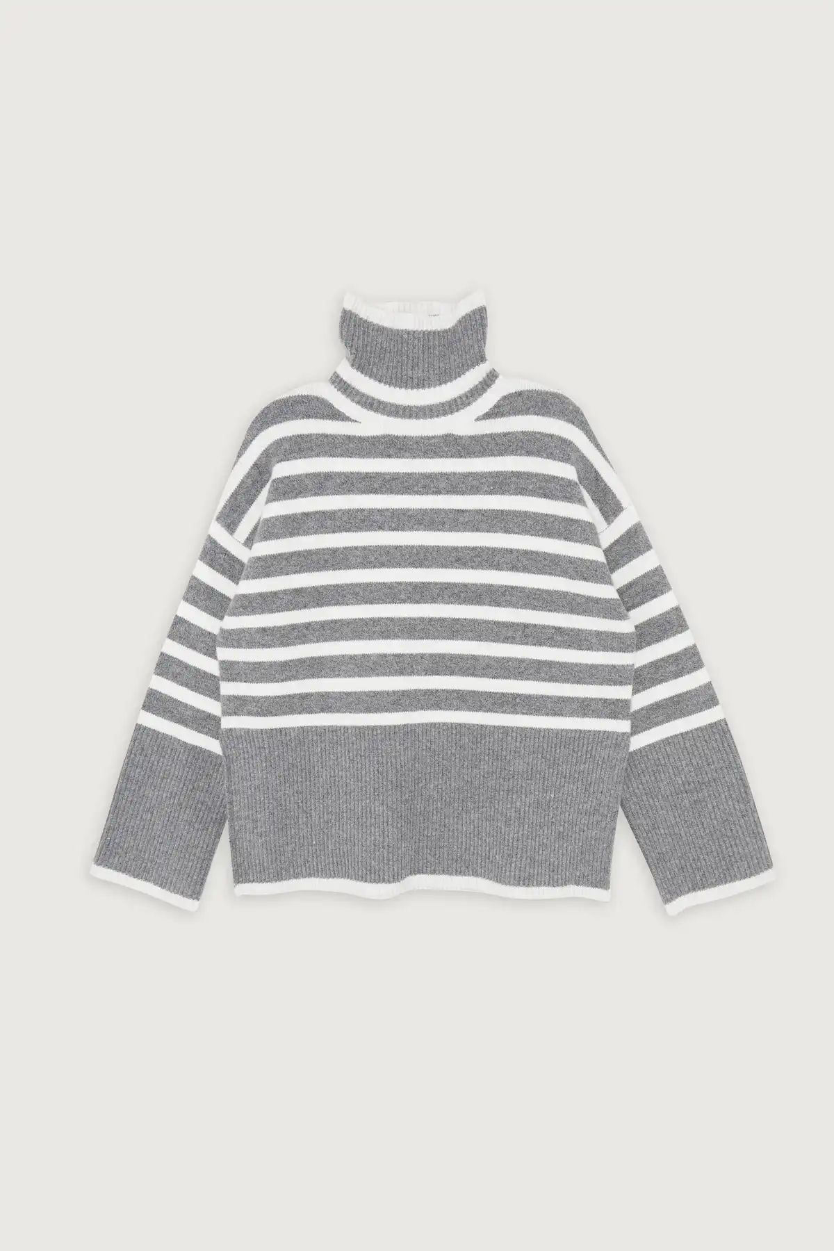 STRIPED TURTLENECK SWEATER        5.0 star rating   2 Reviews          $61.6    Black Friday 30% ... | OAK + FORT