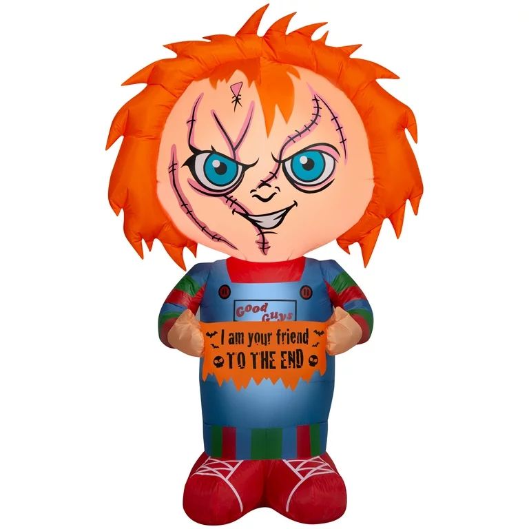 60 Inch Childs Play Chucky with Banner Universal for Halloween by Airblown Inflatables | Walmart (US)