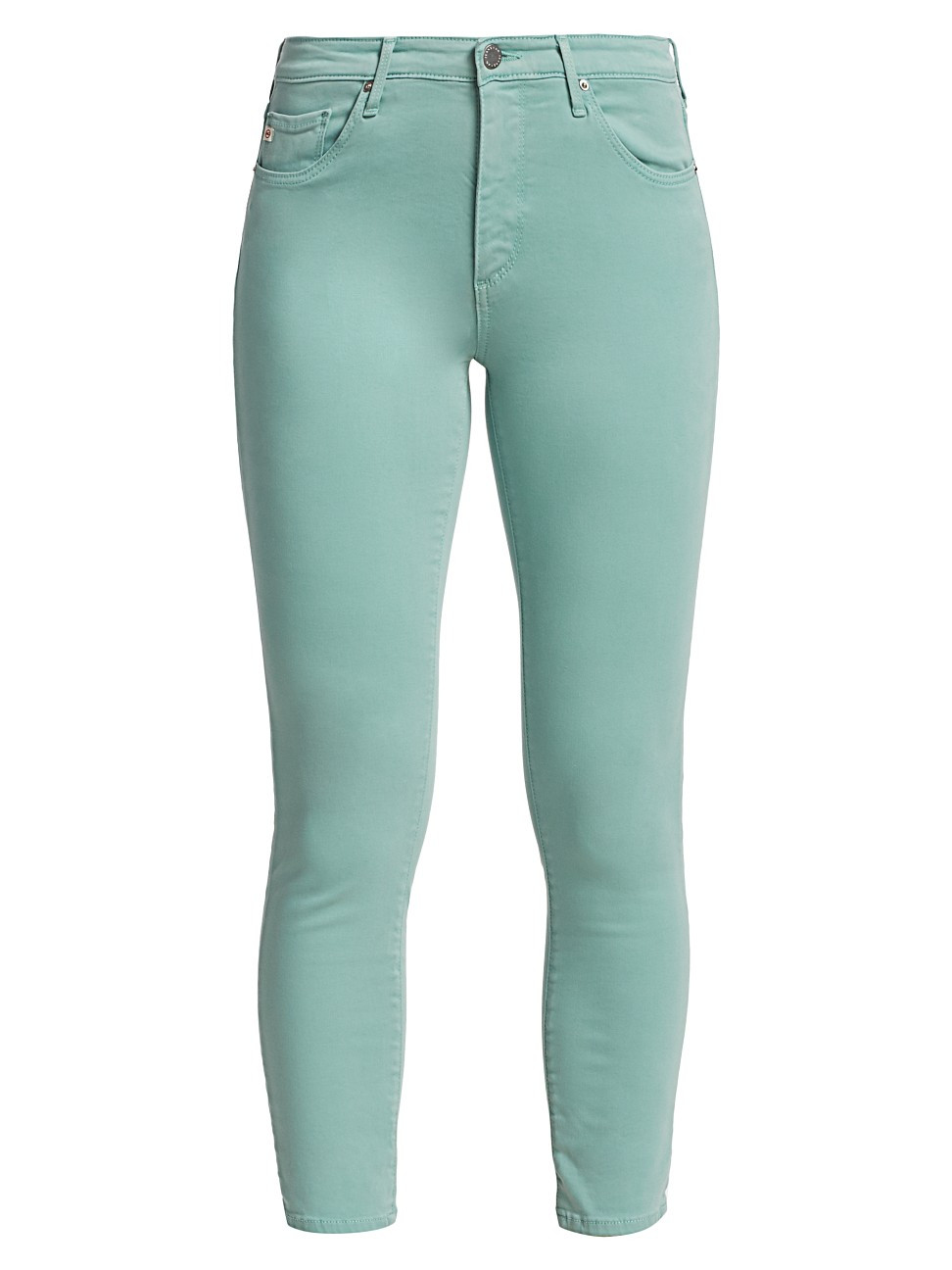 AG Jeans Women's Prima Sateen Mid-Rise Crop Cigarette Pants - Mint Jade - Size 25 (2) | Saks Fifth Avenue