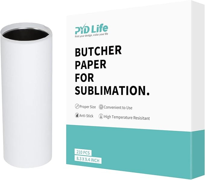 PYD Life 210 Sheets Butcher Paper for Sublimation Heat Press Sheets 8.3 x 9.4 Inch Fit 20 OZ Skin... | Amazon (US)