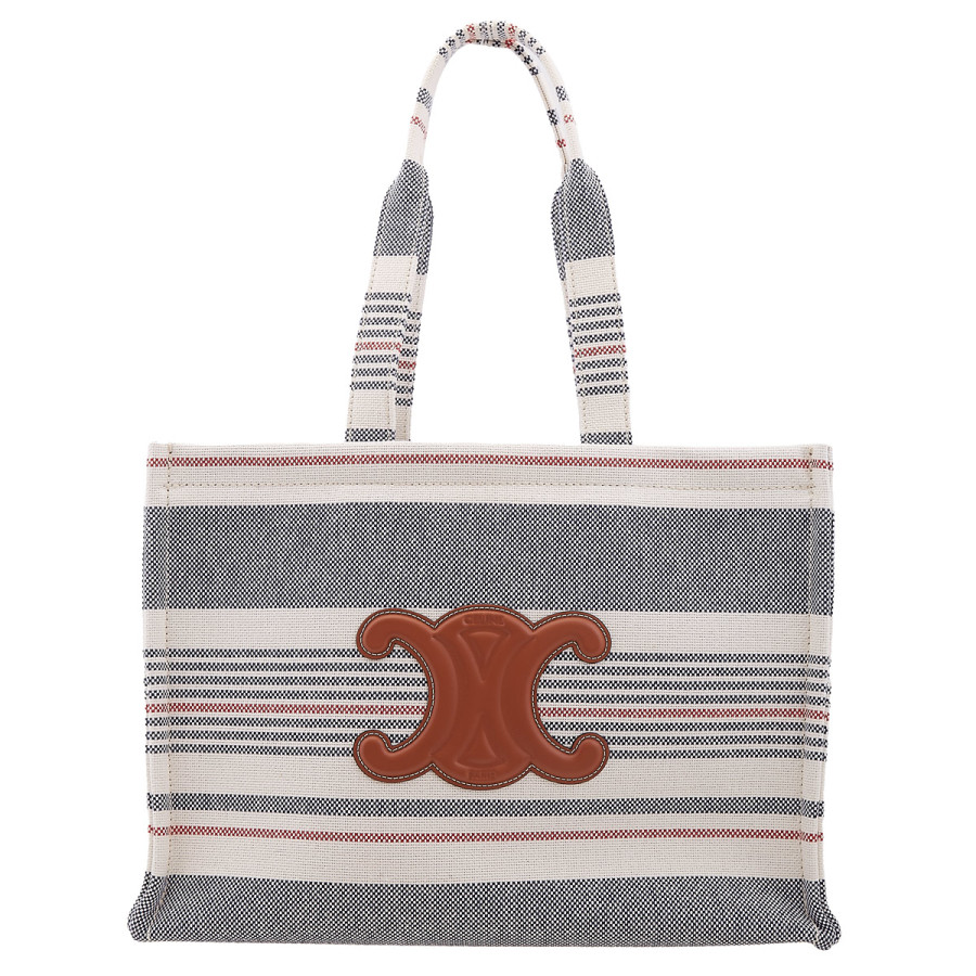 Celine Large Cabas Thais In Striped Textile And Calfskin | Jomashop.com & JomaDeals.com