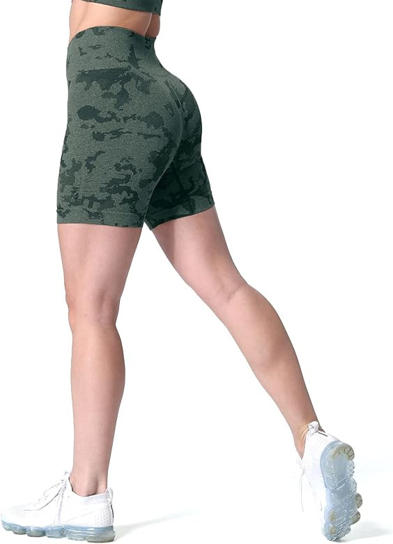 Aoxjox Adapt Camo Seamless Biker Shorts for Women High Waist Workout Shorts Gym Shorts Booty Runn... | Amazon (US)