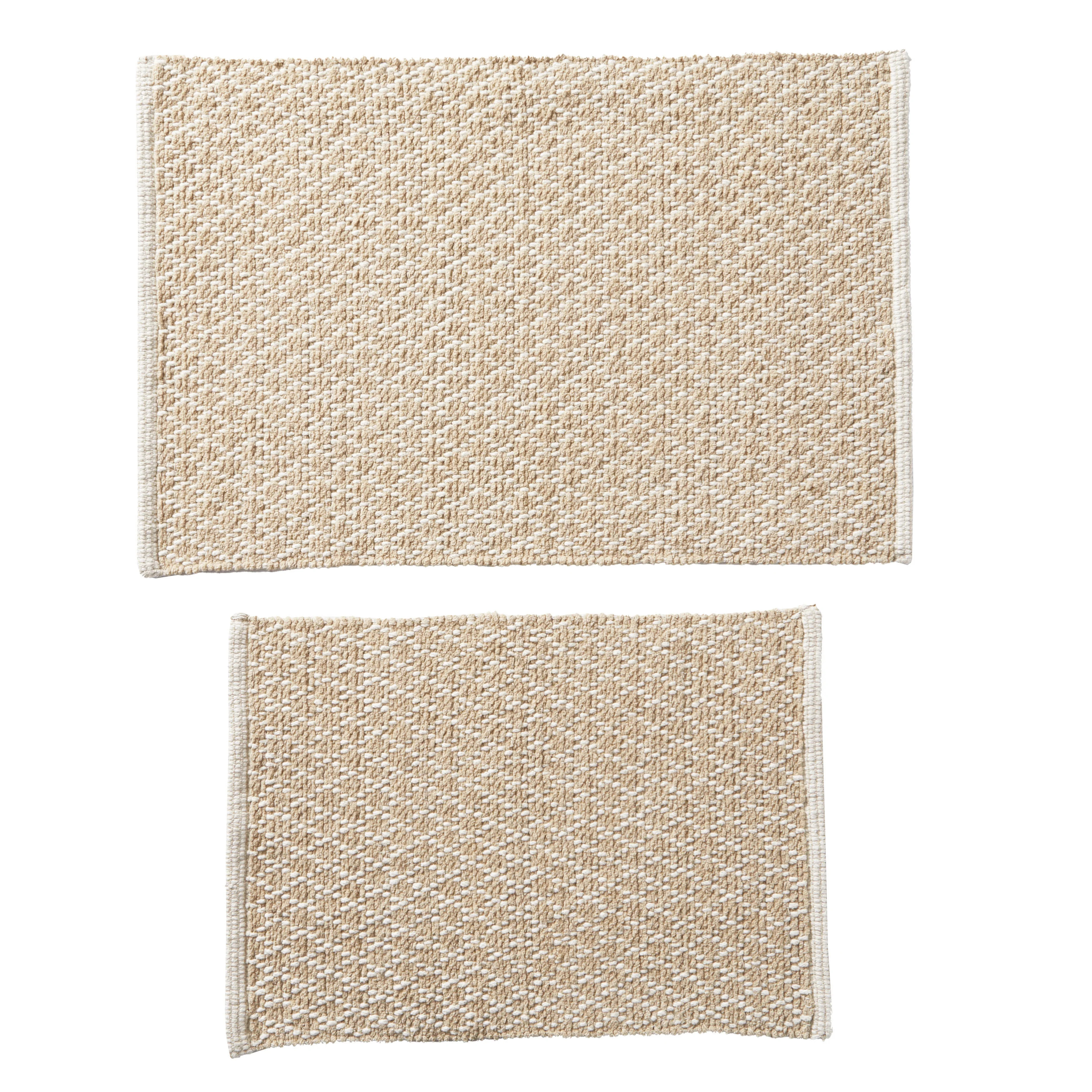 Better Homes & Gardens 17" x 24" & 20" x 30" Tan Diamond Cotton 2 Piece Bath Rug Set | Walmart (US)