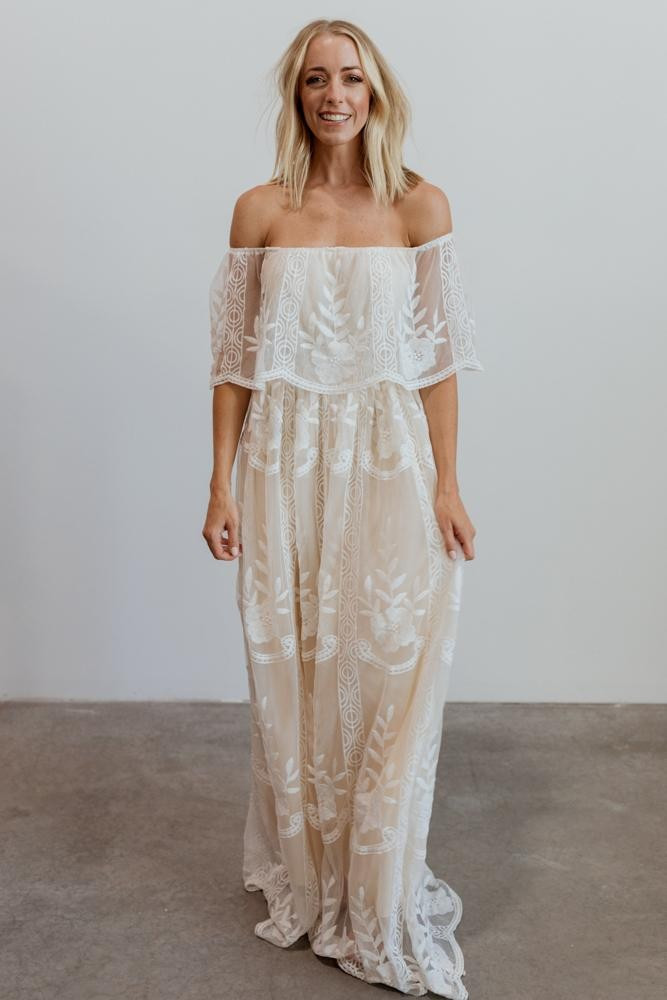 Leon White Off Shoulder Maxi | Baltic Born