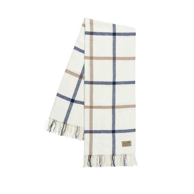 Sail Plaid Throw - Navy/Caramel | Cailini Coastal