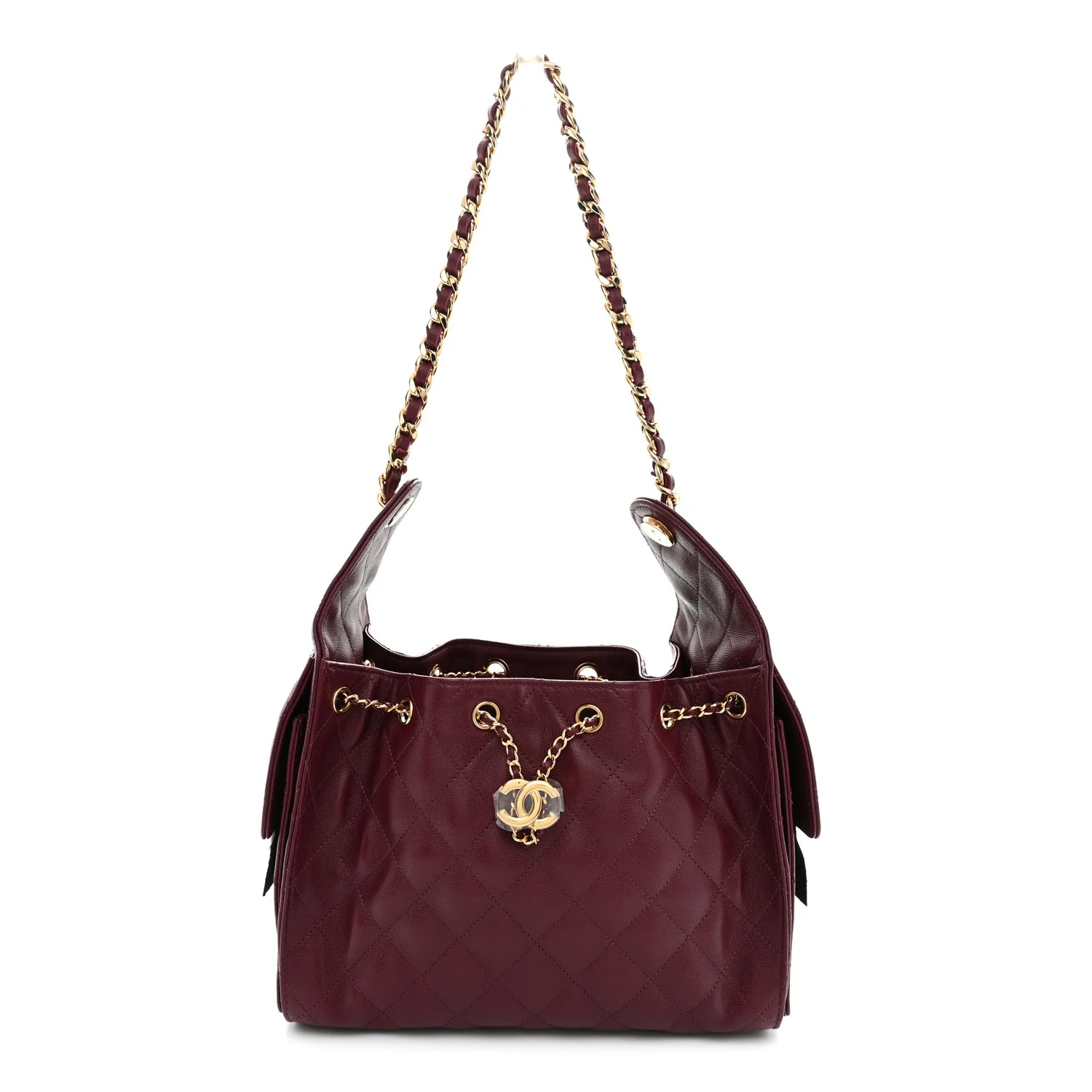Chanel Caviar Quilted Small Chanel 25 Handbag Burgundy 1925946 | FASHIONPHILE (US)