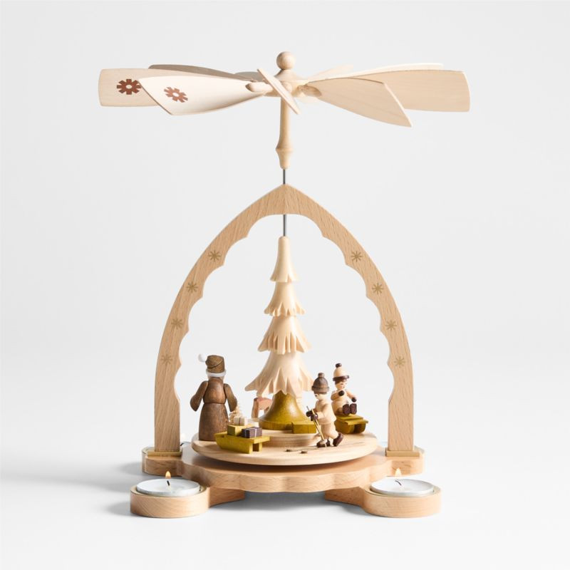 Christmas Forest Handmade German Tealight Candle Holder | Crate & Barrel | Crate & Barrel