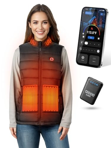 NDEOSO Womens Heated Vest,Heated Vest Come with 12000mAh battery Warm Heated Vest with Three Heating Setting APP Controllable | Amazon (US)