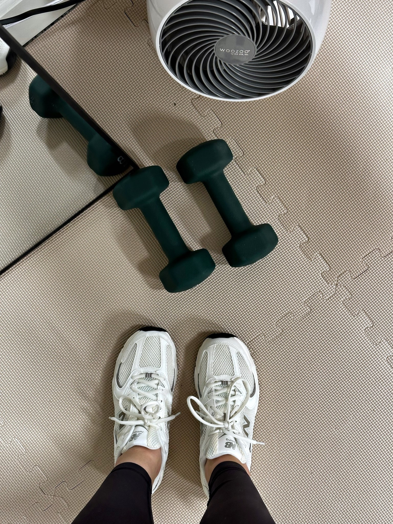 Workout mat, new new balance sneakers, mirror 

#LTKHome #LTKActive