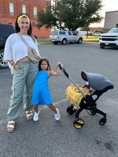 Casual outfit / date night outfit 

Top: free people tee, med
Pants: Abercrombie utility pants, med
Sandals: Birkenstocks, tts 
Accessories: sunglasses, belt bag, gold earrings 

Stroller and baby blanket shared as well

#LTKbaby #LTKunder100 #LTKshoecrush