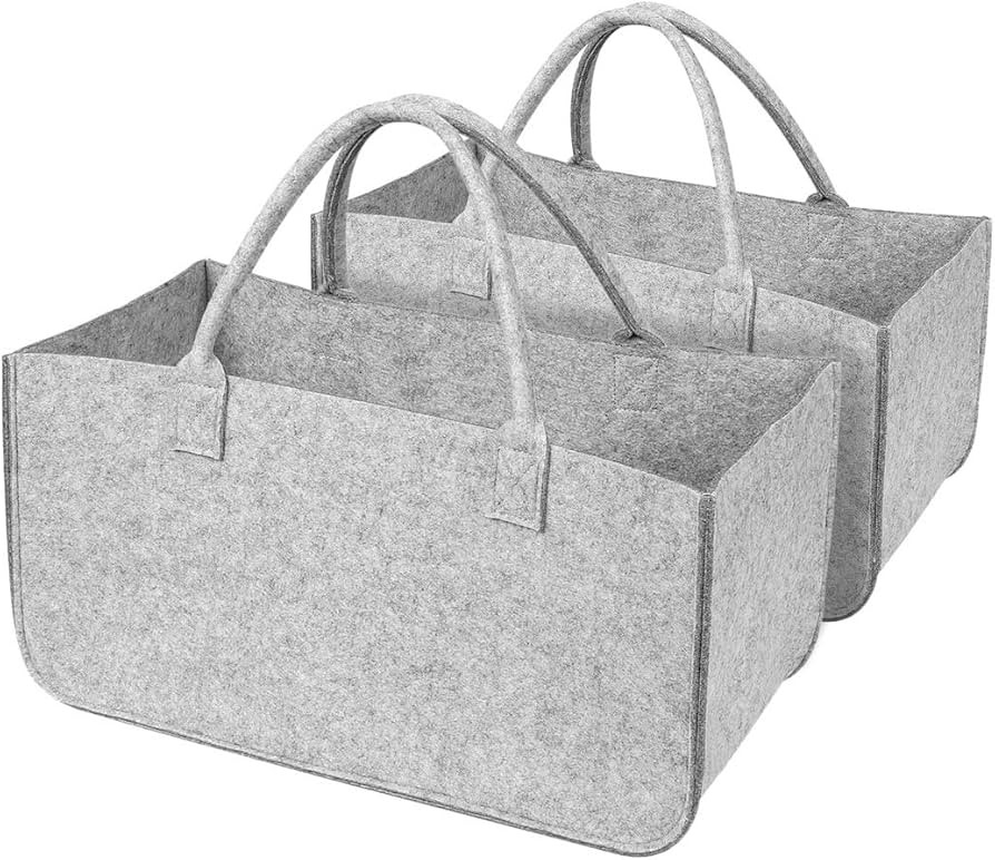 GUOZI Storage Basket, [2 Pack] Collapsible Felt Storage Bins with Handles, Large Laundry Basket S... | Amazon (US)