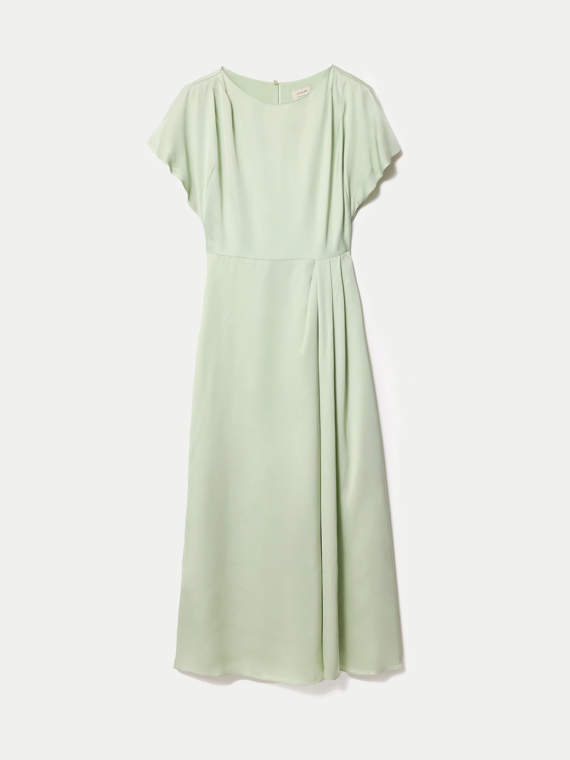Cap Sleeve Satin Dress | Pale Green | Jigsaw (UK)