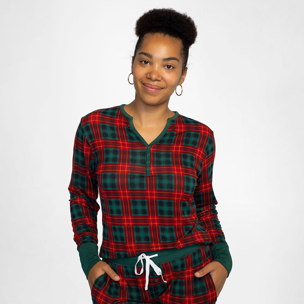 Tartan Women's Bamboo Viscose Pajama Top | Little Sleepies