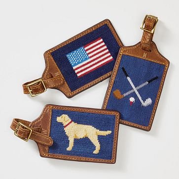 Smathers & Branson Needlepoint Luggage Tag | Mark and Graham