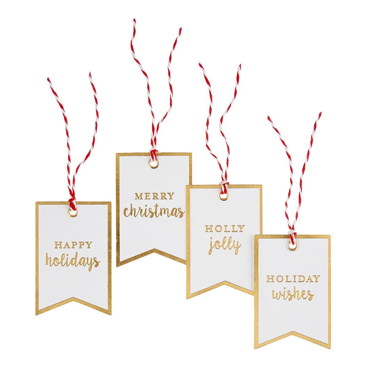 Holiday Pennant Gold Foil Gift Tags | The Container Store