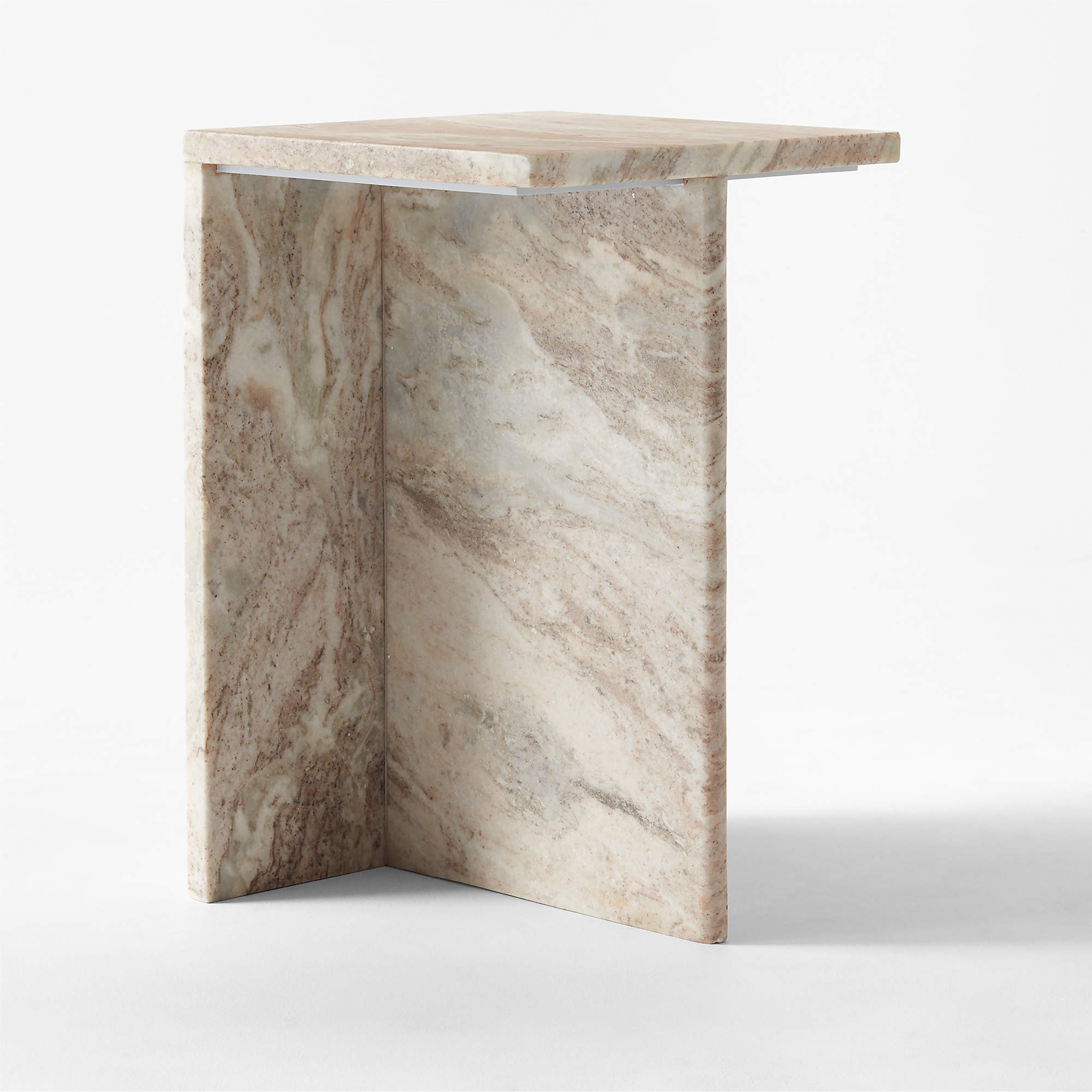 T Tall Marble Side Table + Reviews | CB2 | CB2