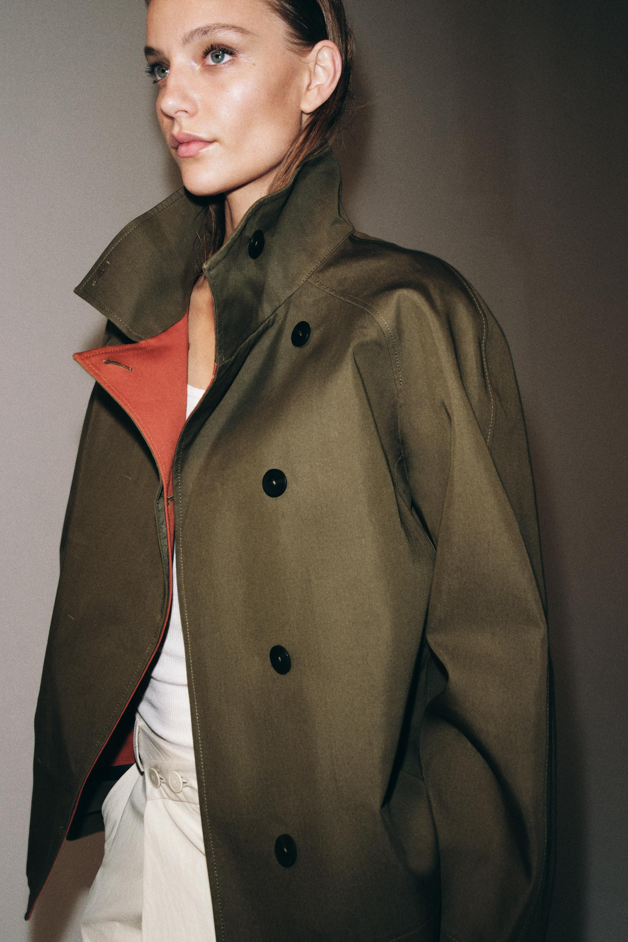 ZW COLLECTION SHORT HIGH-NECK TRENCH COAT | Zara UK