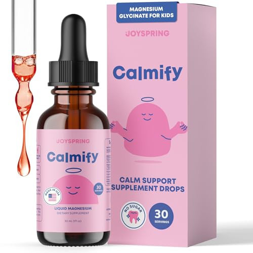 JoySpring Calmify Magnesium Glycinate for Kids | Liquid Magnesium with L-Theanine Supplement | Chamomile Extract & Passion Flower Extract | Sugar-Free Calm Drops | 1 fl oz (30 Servings) | Amazon (US)