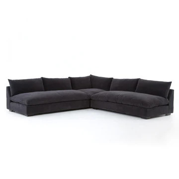 Grant 3-Piece Sectional in Henry Charcoal | Burke Decor