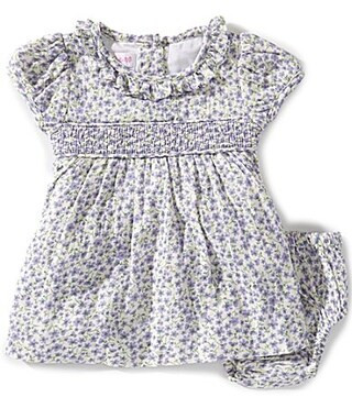 Bonnie Jean Baby Girls Floral Printed Gauze Smocked Ruffle Collar Dress - 0/3 Months | Dillard's