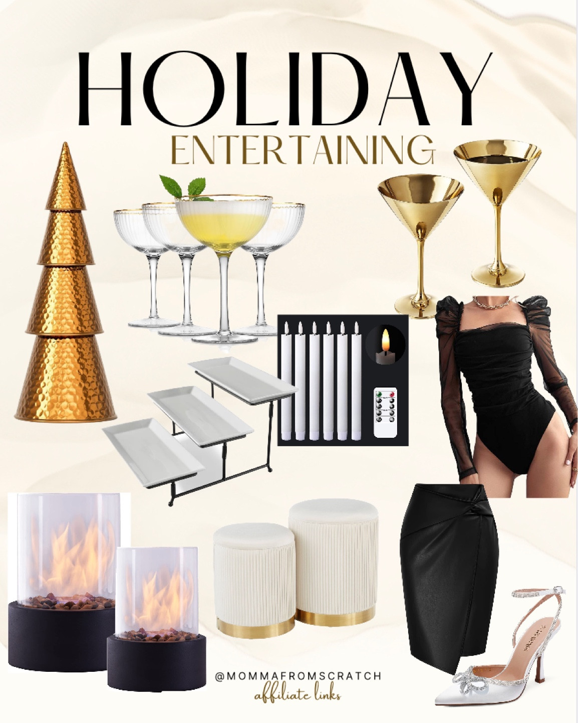Holiday entertaining decor and party hosting! Amazon fashion, gold cocktail glasses, flame candles, gold tree, platter

#LTKHoliday #LTKfindsunder100 #LTKGiftGuide