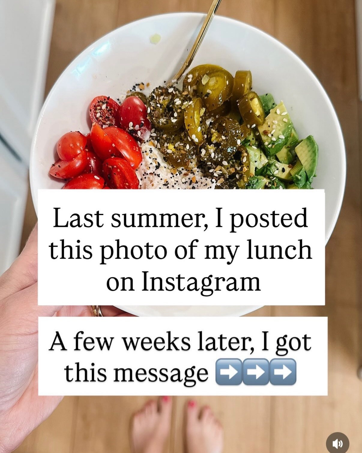 A few years ago, one of my goals was to do better about feeding myself lunch.

This cottage cheese bowl has been  one of my favorite combos:
-cottage cheese
-cherry tomatoes
-everything bagel seasoning
-avocado
-turkey breast
-candied jalapeños (this is the magic ingredient!)

#LTKselfcare