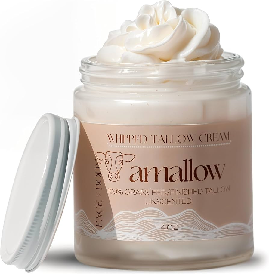 100% Grass Fed Beef Tallow for Skin Care - Face + Body - Whipped Moisturizer for Sensitive Skin -... | Amazon (US)