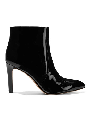 Sam Edelman - Olette Patent-leather Ankle Boots - Black | NET-A-PORTER (US)