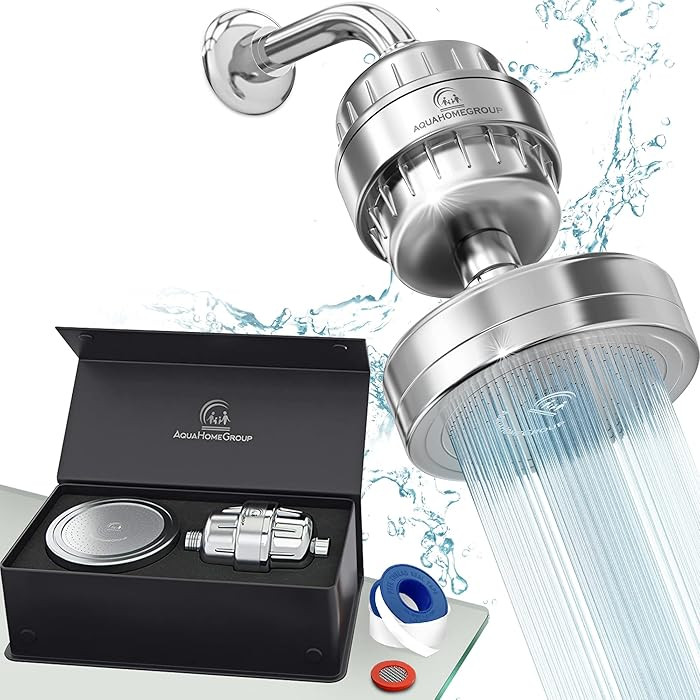 AquaHomeGroup Luxury Filtered Shower Head Set 20+3 Stage Shower Filter for Hard Water Removes Chl... | Amazon (US)