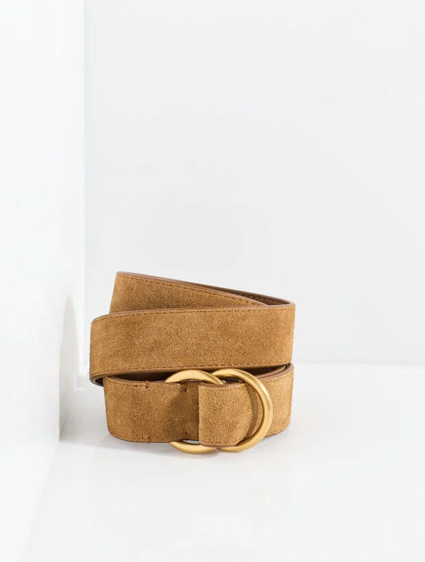 Double Ring Suede Belt - Dark Olive - Large Talbots | Talbots